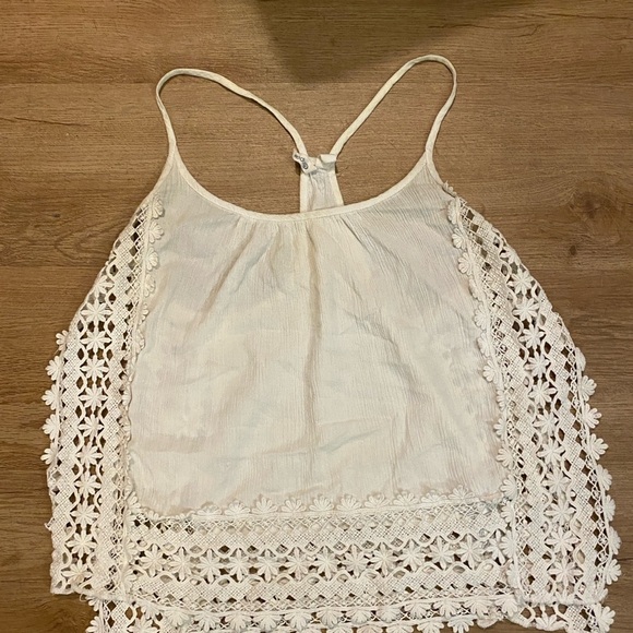 Rip Curl White Lace Trim Tank Top - Picture 4 of 12